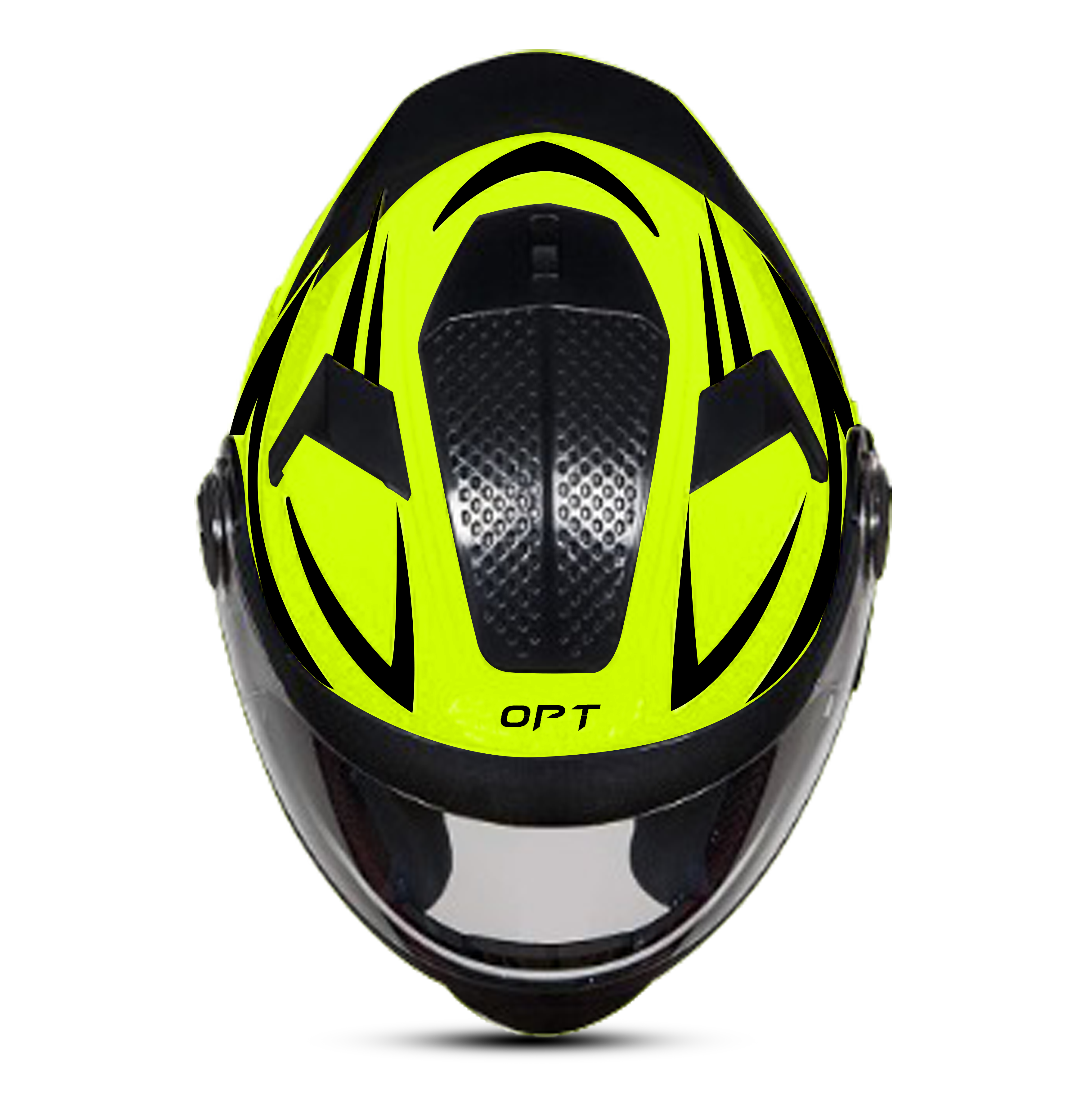 Steelbird 7Wings Robot Opt ISI Certified Full Face Helmet With Night Reflective Graphics (Glossy Fluo Neon Black With Clear Visor)